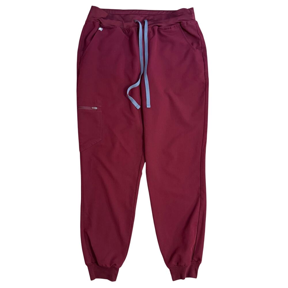 FIGS Scrub Jogger Zamora High Waisted Relaxed Pant Pocket Maroon Women’s Large